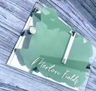 Modern House Number Plate Acrylic Double Layer 12inch x 6inch + Acrylic number wording Custom Made L