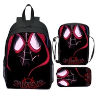 3 Pieces/Set Backpack Shoulder Bag Pencil Case Spiderman Cartoon Kids School Bag Comfortable Lightweight Waterproof Bagpack