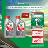 COMBO 2 Castrol ACTIV 4T 20W-40 transmission lubricant (0.8L/1L)