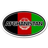 2Pack Afghanistan and Afghan Flag Car Bumper Sticker Decal Oval Car Sticker