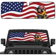 OYIXIO Duck Windshield Sun Shade, Cute Shade Heat Shield，51.57 in *16.14 in, Compatible with JK JKU 