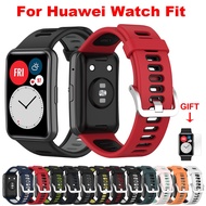 Huawei Watch Fit Strap Silicone Breathable Double Color WatchBand For Huawei Watch Fit Smart Watch
