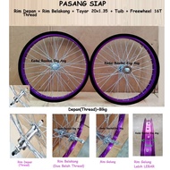 20x1.35  PASANG SIAP Rim ALLOY PURPLE  20" basikal , tayar 20x1.35 dan tuib . Terus pasang kat tayar