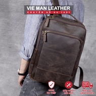 Wax LEATHER MEN'S BACKPACK - 1402409 - 100% genuine leather