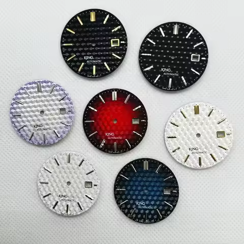 Customized New NH35 Dial Diameter 33mm Literal KING Series Honeycomb Hexagonal Gradual Change Watch 