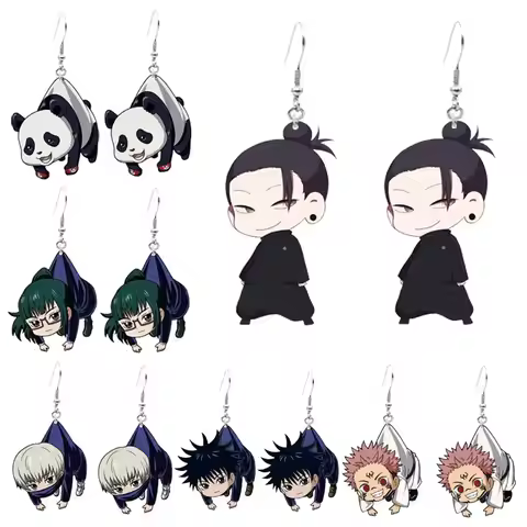 Anime Earrings Accessories Acrylic Cartoon Figures Gojo Satoru Geto Suguru Dangle Earrings