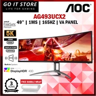 AOC 49" AG493UCX2 5K DUALQHD 165Hz 1ms HDR400 G-Sync Freesync Premium Pro Gaming Monitor (HDMI 2.0 x