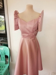 Modern Filipiniana Simple and Elegant dress below the Knee