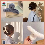 Autumn Winter Furry Grab Clip Back Head Plate Hair Clip Headdress French Shark Clip Plush Hair Clip 