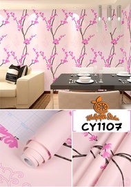 Wallpaper Dinding Stiker Motif Bunga Sakura Ukuran 45Cm X9M Wallpaper Stiker 3D Motif CY