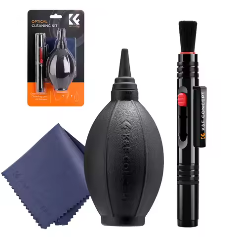 K&F Concept 3 in 1 Camera Cleaning Kit with Lens Brush Pen Rocket Air Blower Microfiber Cloth Cleane