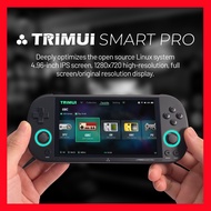 Trimui Smart Pro เครื่องเล่นเกมคอนโซล แบบมือถือ หน้าจอ 4.96 นิ้ว Ips ระบบ Linux แบตเตอรี่นิ้ว รองรับเกม PSP PS1 N64 แบตเตอรี่ 5000 mAh