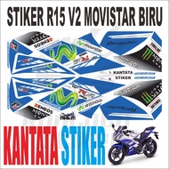 Yamaha R15 V2 movistar motorcycle Striping sticker biru