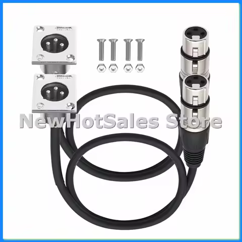 2 Pack D Type XLR Cable , Pass Through Connector, D XLR Male to Female for Premium Stage Box, Patch 