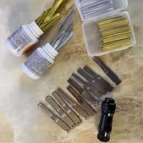 ABJI-Tubular Lock Pick Set 9-In-1 Unlocking Tool With Interchangeable Stainless Steel Keys For Locks