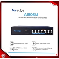 AI806M 6-port 100M AI PoE switch 4 PORT POE 2 UPLINK SWITCH POE