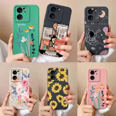 Case For Xiaomi 13T Pro Candy Painted Flowers Phone Cover For Xiaomi 13 T 13TPro Soft Liquid Silicon