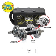 Dumbbell Barbell Gym Fitness ROX STEEL DR-15SB 15Kg SILVER Plus Box Original Adjustable Dumbbell
