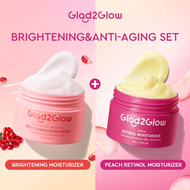 GIad2GIow MORNING C NIGHT A SET Brightening Moisturizer 30g+Peach Retinol Moisturizer 30g Brightenin