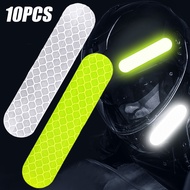 10Pcs Night Safety Warning Stickers - Helmet Reflective Sticker - Auto Exterior Styling Decals - Secure Anti-Collision Reflective Tape - Car Bumper Warning Strip