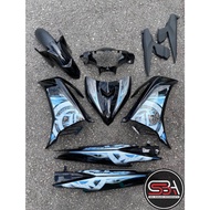 YAMAHA LC LC135 V6 V7 HITAM KILAT FULL STRIPE BIRU BATIK SMOKE - COVERSET BODYSET SIAP TAMPAL VELOZI