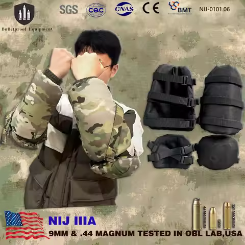 Real 1 Pair 1000D Level IIIA.44mag Ballistic Tactical Military Forearm & Elbow Armor Bulletproof Gua