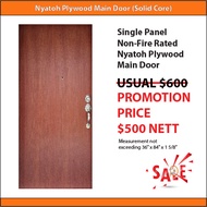HDB Main Door - Nyatoh Plywood Main Door (Non Fire-Rated) Solid Core