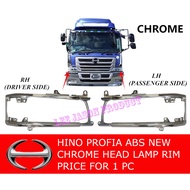 J110S08 HINO PROFIA ABS NEW CHROME /WHITE HEAD LAMP RIM COVER PRICE FOR 1 PC