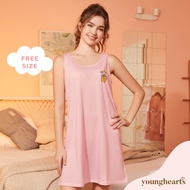 Young Hearts Young Curves Lovely Bees and Plant Sleeveless Sleep Dress C01-P01255
