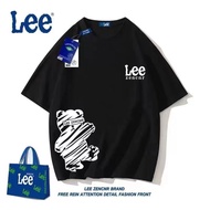 Lee NASA เสื้อยืดโอเวอร์ไซส์ผู้ชาย ผู้หญิง คอกลม แขนสั้น