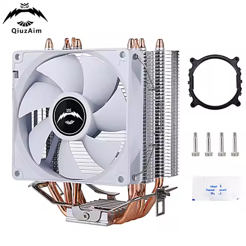 QiuzAim Radiator Fan Computer CPU Cooler Fan 4 Heat Pipe Processor Efficient Air-Cooled Installing L