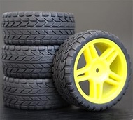 4PCS 1/10 Rubber Tire RC Racing Car Tires On Road Wheel Rim, for HSP, for HPI, RC Car Part Diameter 