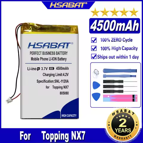 HSABAT 805080 4500mAh Battery for Topping NX7 Topping G5 Bluetooth Headphone Tablet PC Power Bank Ba