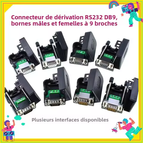 1PCS RS232 DB9 Breakout Connector 9 Pin Male Female Terminals RS485 COM Plug D-SUB Terminals 21-24 A