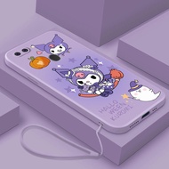 OPPO A12 A12e A7 A5s A3s F9 F7 Liquid Silicon Case Cute Kuromi Casing Candy Color Cover