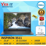Dell Inspiron 15 3511 15.6'' Laptop D.Grey ( i3-115G4, 16GB, 512GB SSD, Intel, W10, 1YW ) Free Inter