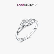 LAZO DIAMOND Entwined Hearts Diamond Ring in 9k White Gold