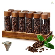 Single Dose Coffee Bean Storage 12 Tubes Multipurpose Portable Coffee Bean Container Cellar with Wal