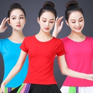 Square Dance Costume Summer T-Shirt Short-Sleeved Top Friendship Dance Costume Round Neck Dance Clot