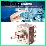 ESTRENAR Heavy Duty Toggle​​, 4PDT 12 Pin Rocker Switch Button Mechanism for Mechanical System ​​3 P