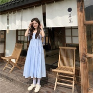 Lace-up bowknot super fairy temperament suspender dress female sen style long skirt loose and thin sweet small skirt系带蝴蝶结超仙气质吊带连衣裙女森系长裙宽松显瘦甜美小裙子qianduoduo2.my 6.20