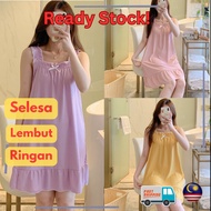 Malaysia Ready Stock Cute Sleeveless Sleepwear Dress Little Cherry Night Pajamas Baju Tidur Wanita Baju Tidur Dress #219