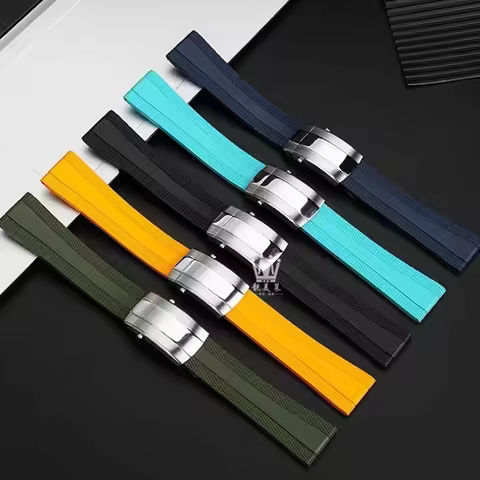 For Breitling Watch Avengers Soft Rubber Strap B01 A17376211 New Super Ocean Watch Band Folding Buck
