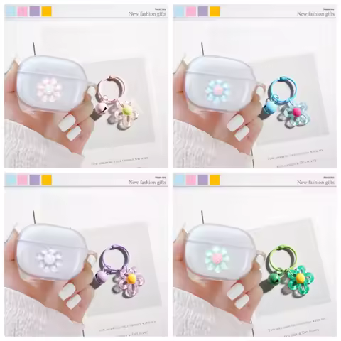 flower Pendant Case For Jabra Elite 5 / Elite4 Elite3 Case Silicone Earphone Cover For Jabra Elite 4