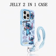 GANTUNGAN Jelly 2 In 1 biru Singing Stitch Strap Casing Xiaomi 15T Pro C65 C75 C71 C85 poco M7 Plus 