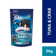 PURINA Felix Play Tubes Tuna & Crab Dry Cat Treats (1 x 50g)