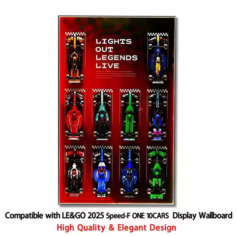 Display Wallboard Compatible with LEGO Speed Racing Series F1 ten building block cars model Wall Mou