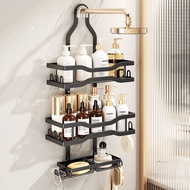 Cross-Border Perforation-Free Bathroom Shower Rack Toilet Shower Room Wall-Mounted Storage Rack Hang