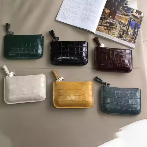 Coin purse for women Genuine leather Fashion Mini Coin wallet men Zip Business/Credit/Id/Bank Card H