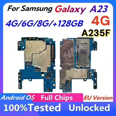 Android OS Unlocked For Samsung A23 A235F 4G/6G/8G RAM Motherboard Full Chips 128GB OK Main Logic Bo